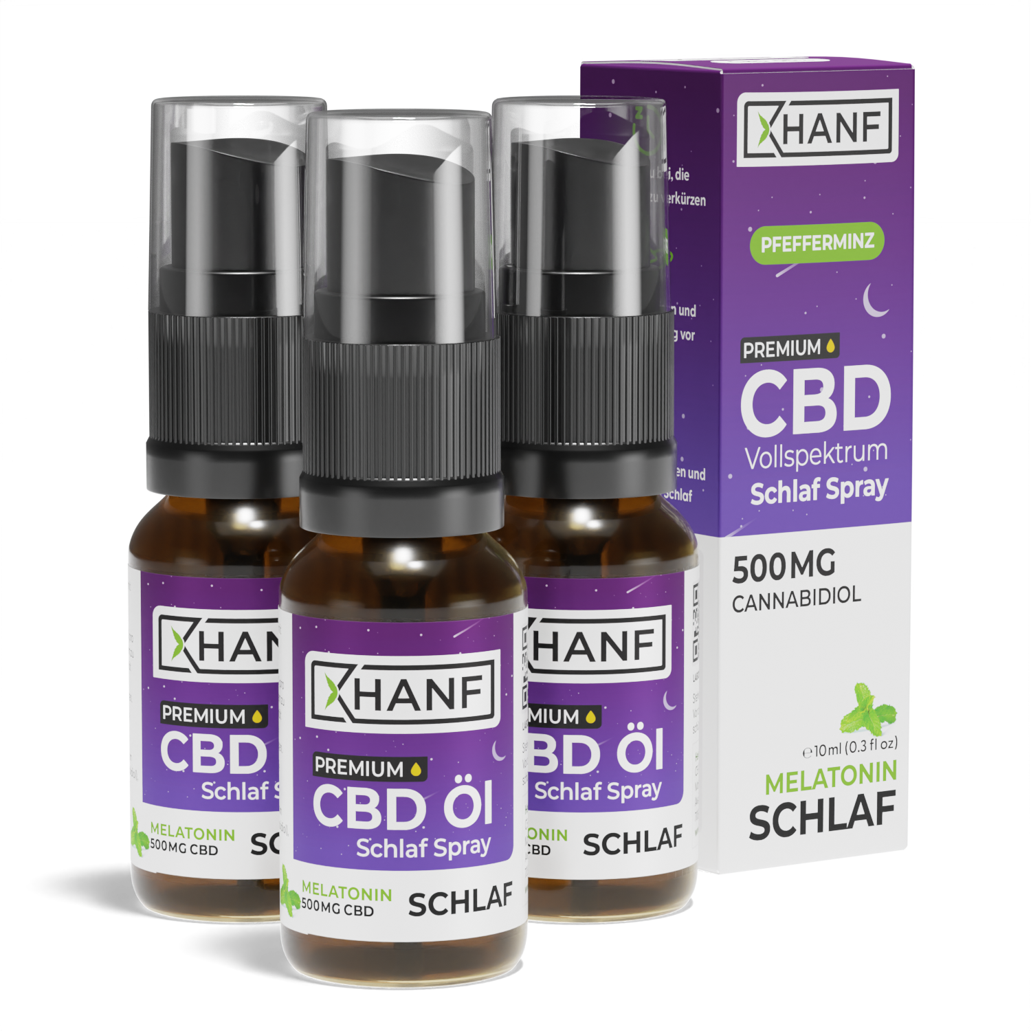 CBD Schlaf Spray mit 60mg Melatonin · 3er Pack