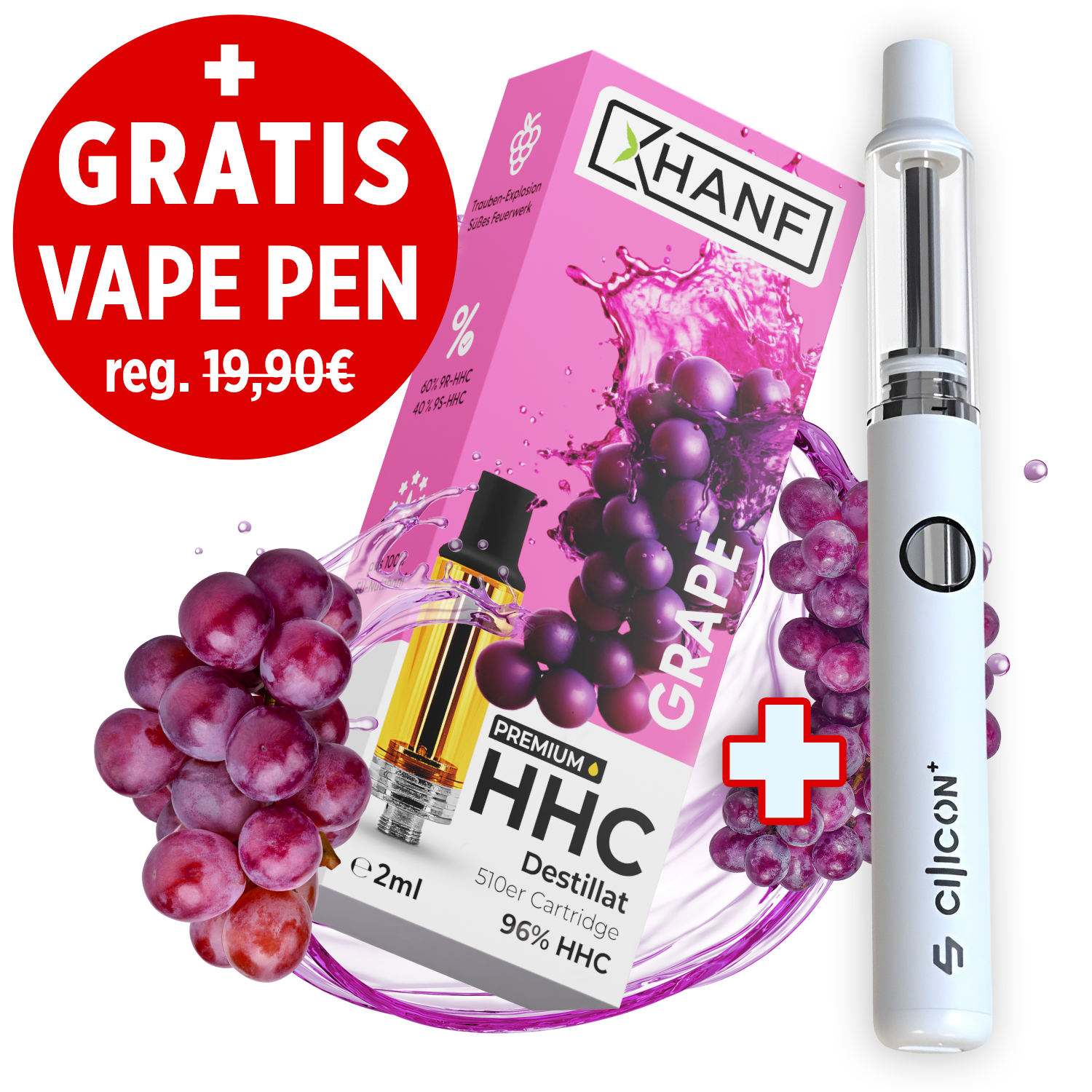 HHC Vape Pen Kartusche - Grape 2ml