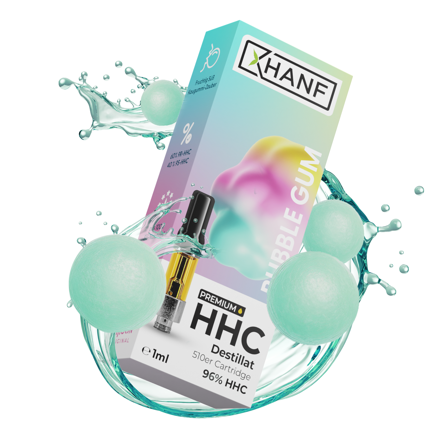 HHC Vape Pen Kartusche - Bubble Gum 1ml
